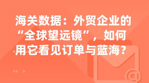 海关数据：外贸企业的“全球望远镜”，如何用它看见订单与蓝海？